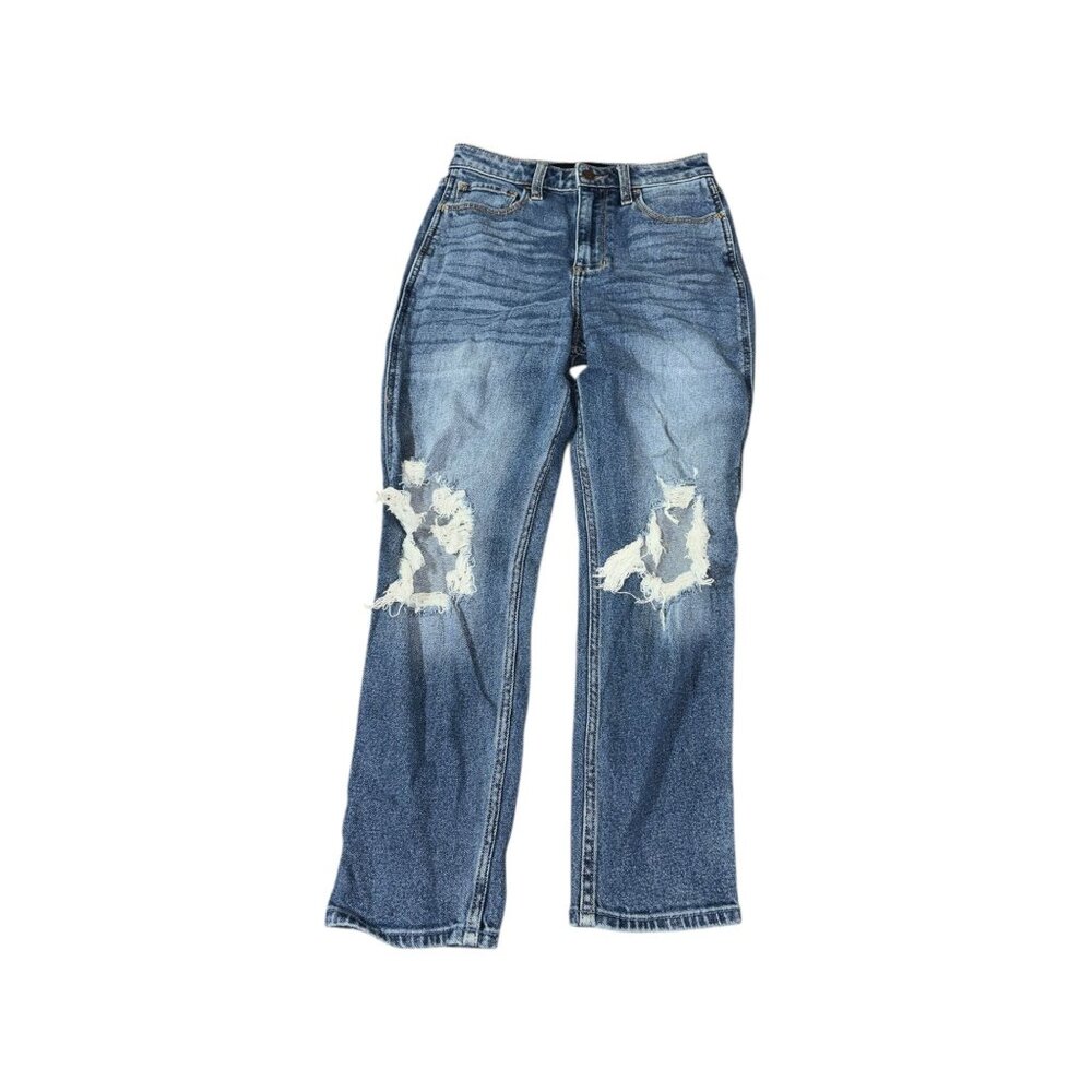 Hollister 3S W26/L25 Ultra High Rise Mom Jeans Knee Holes